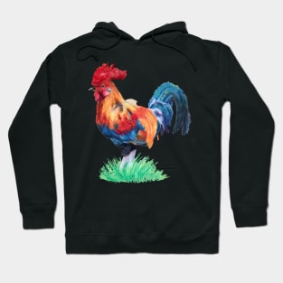 Oil Pastel Rooster Hoodie